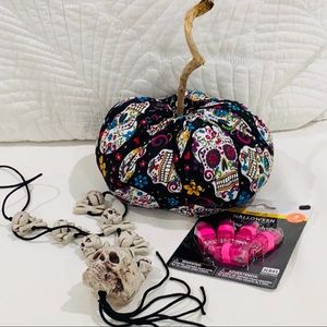 Halloween bundle Handmade sugar skull pumpkin Skeleton necklace